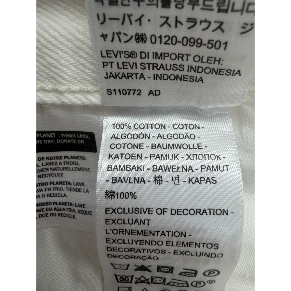 Levis 501 Original Fit Jeans Straight Leg Button Fly‎ 100% Cotton 33x30 White - Picture 8 of 12